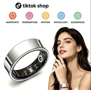 Temperature SmartFitness Ring, 1 Count USB RechargeableLong Battery Life Smart Ring, 5ATMWaterproof Durable Fitness Tracker forWomen & Men, Wireless, Portable, Durability, Wearable