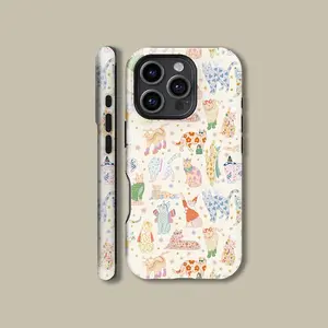 Cute Cat Design Phone Cover for Tough Case - MagSafe Tough Case - Case for iP 17 16 15 14 13 12 11 X Promax Plus, 16e, S21, S22, S23, S24, S25 ULTRA