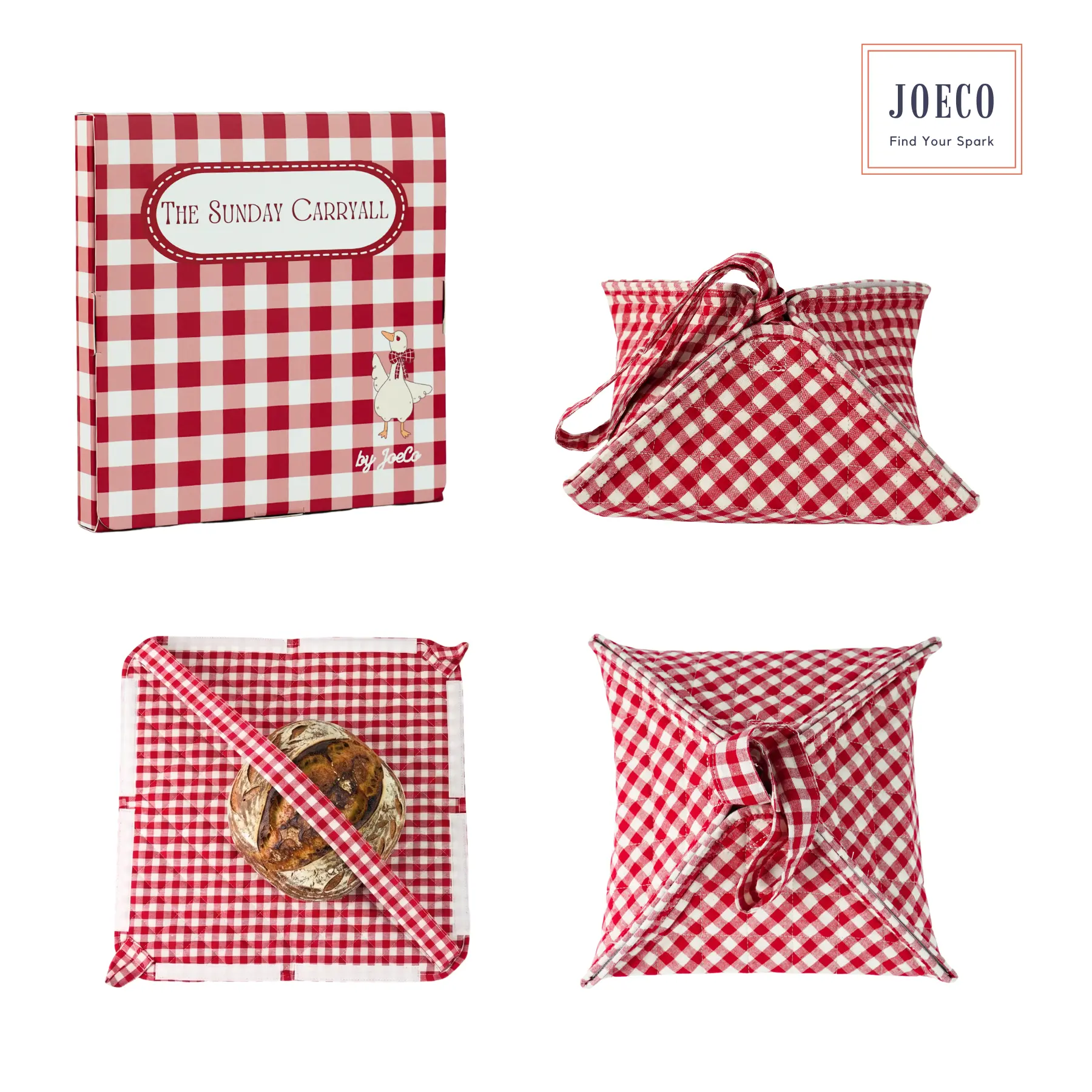 The Sunday Carryall Market Tote | Quilted Insulated Cotton Tote for Farmers Markets, Picnics & Potlucks | Bread, Pie & Casserole Carrier with Utensil Pocket