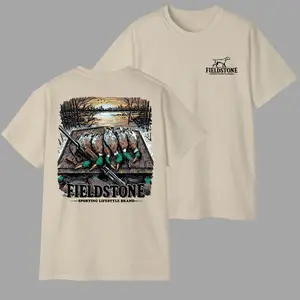 Fieldstone Duck Hunting T-shirt - Outdoor Mallard Duck Graphic Tee, Sporting Lifestyle Shirt for Men, Menswear Casual Streetwear Tops, Men's T-shirts