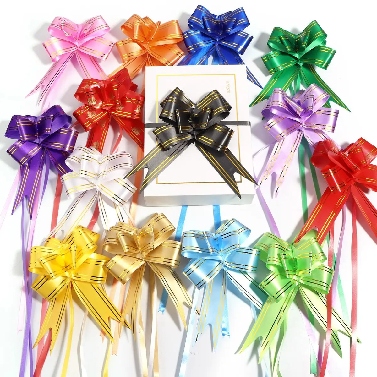 20pcs/lot Colorful Pull Bows Flowers Ribbon Gift Packaging Bow Party Birthday Halloween Christmas Decoration Bow Gift Decoration