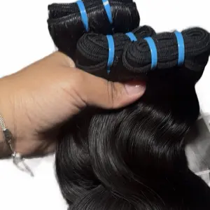 Bodywave Hair - Black Wavy Hair Extensions with Blue Bands for Stylish Looks
