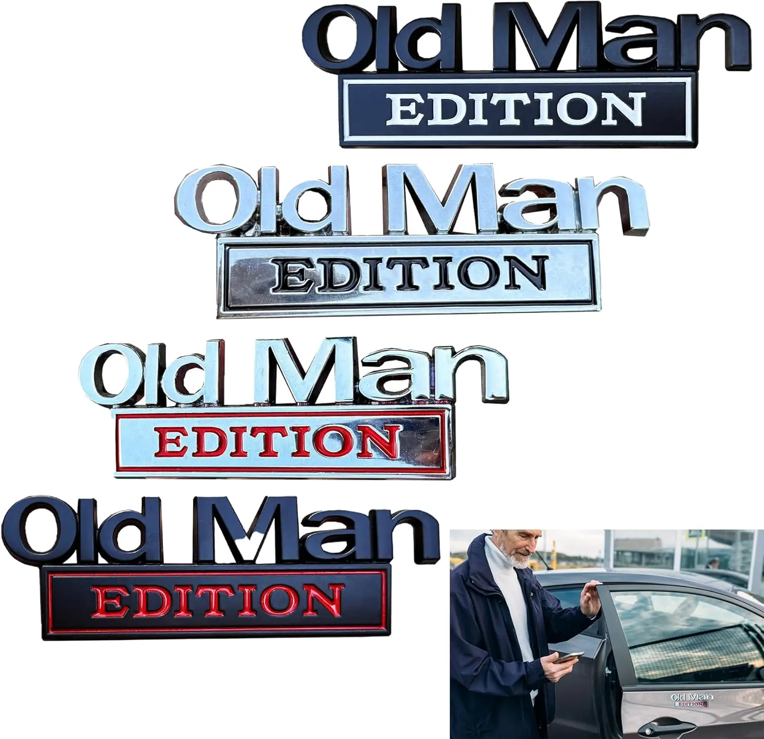 3D Badge Sticker Emblem for Cars/Trucks - Unique Design Funny Decal, Self-Deprecating Gift for Dads & Husbands Who Are Car Enthusiasts, Statement Piece Automotive Exterior Accessory, Funnydecal, Uniquedesign