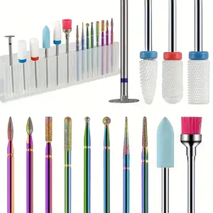 Professional Nail Drill Bits Set, 14pcs/set Nail Polishing Heads, Nail Art & Nail Care Tool for Home & Salon Use, Nail Art Tools