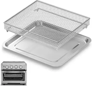 Stainless Steel Air Fryer Basket & Baking Tray – Fits Cuisinart TOA-060/065