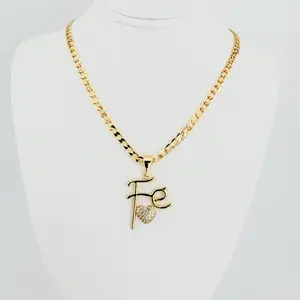 Faith Pendant with Cuban Chain - 22 Inches