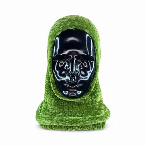 Chapeau handmade BALACLAVA CAP knitted soft chenille skeins yarn