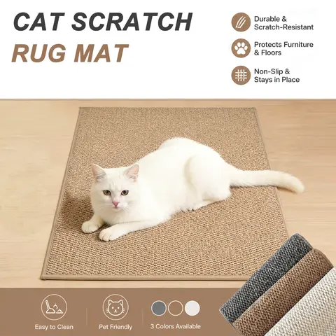 Cat Scratching Pad, Scratcher Board, Imitation Sisal Cat Scratch Mat, Non-Slip Washable Thin Entrance Rug, Protects Home Sofa and Carpet, Indoor Use