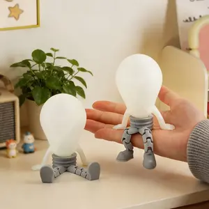 Glow-in-the-Dark Bulb Figurine 3D Printed Ornament Mini Car Desktop Decoration Ideal Gift for Graduation Season Father's Day for Men and Women