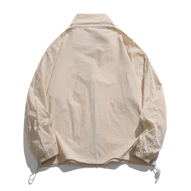 New summer ultra-thin ice silk sun-protection jacket for men and women, stand collar UV protection breathable outerwear, lightweight breathable cool-touch quick-dry outdoor cycling sun shirt, versatile trendy casual jacket