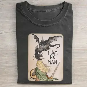 Vintage I Am No Man Graphic Tee - The Return of The King Shirt - The Lord of the Rings Movie Shirt - JRRTolkien - Middle Earth - Men's Top Menswear Hoodie