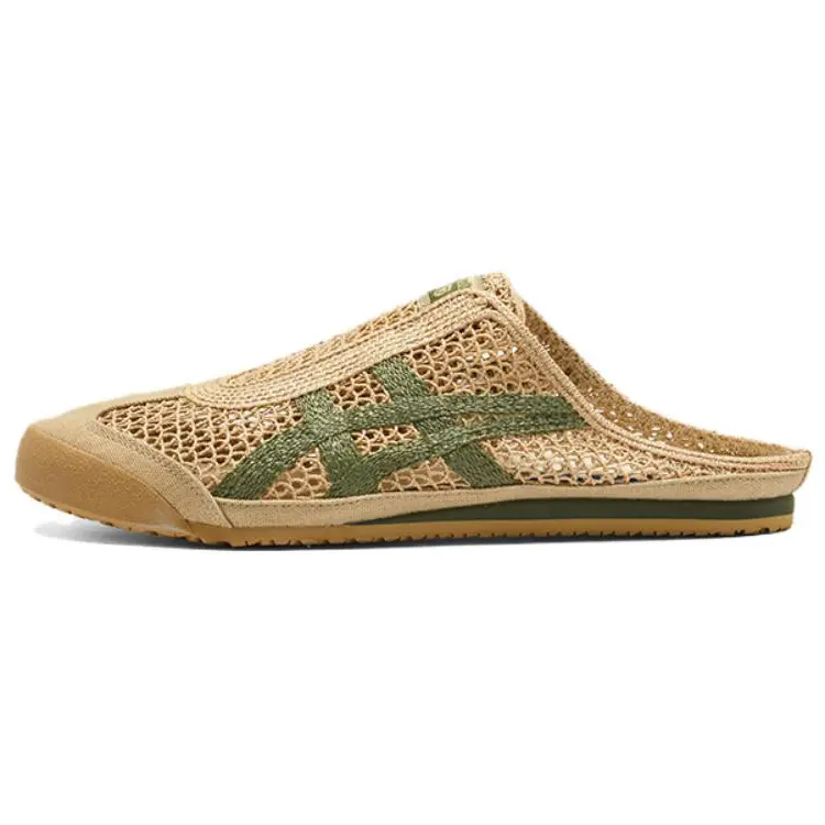 Onitsuka Tiger ASICS Mexico 66 Sabot Beige Green Comfort Lightweight Slippers Unisex 1183C123-252