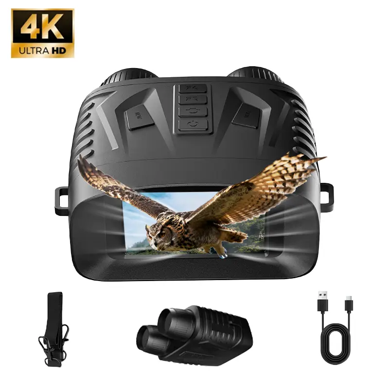 4K Night Vision Goggles, Night Vision Scope with 3.5" IPS Screen, 2600mAh Rechargeable Battery, 10x Digital Zoom & 2624ft Long Viewing Distance, Night Vision Glasses for Hunting, Camping, Security & Surveillance