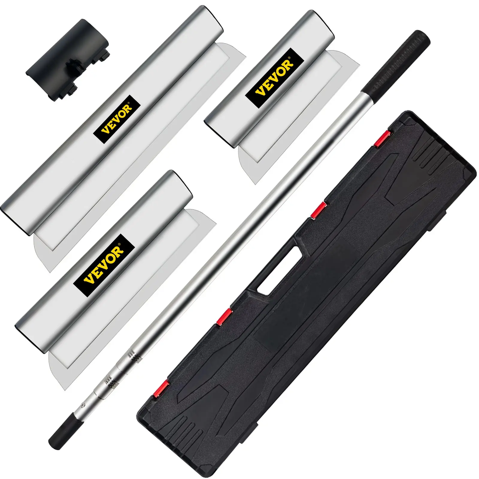 【DealsForYouDays】VEVOR Skimming Blade Set,10\"+24\"+32\" Blades + 35\"-78\" Extension Handle,European Stainless Steel Construction Knife, Aluminum Blade Profile Smoothing Knockdown Spatula for Gyprock/Drywall/Wall-Boa Tools Wallpaper