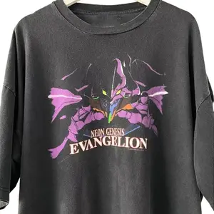 Neon Genesis Evangelion ANime Manga 90s Retro style Black T shirt vtg, 90s, Graphic tees, Streetwear, Men gifts, Short sleeve, cotton, Top, Menswear