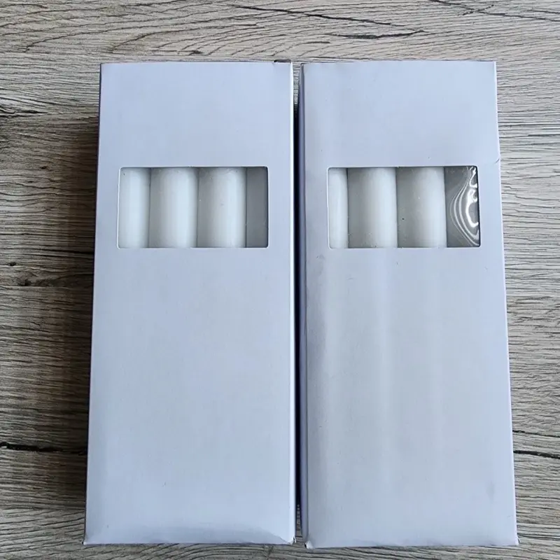 The Candles 20 x Taper Candles 11 x 21 cm White Paraffin Non-toxic Safe for Home Decor