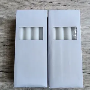 The Candles 20 x Taper Candles 11 x 21 cm White Paraffin Non-toxic Safe for Home Decor