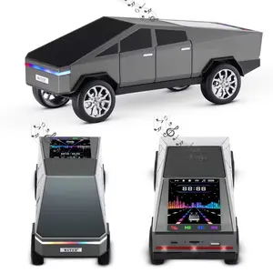 WS-580 Mini Car Bluetooth Speaker with Rear Light & Openable Cybertruck – Portable Wireless Stereo Sound, LED AUX USB TF FM, Compact Rechargeable Design for Home, Office, Travel & Car Décor