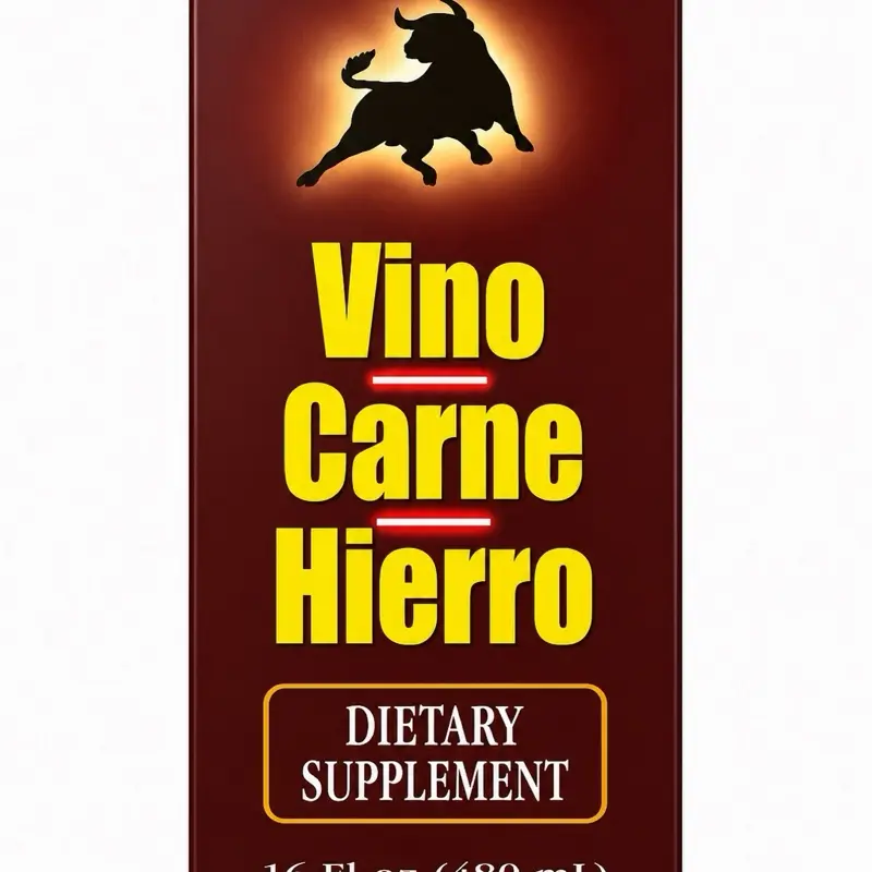 Dietary Vino Carne Hierro Multivitamin Nutritional Topical Supplement - 16fl oz, for Health & Nutrition Support