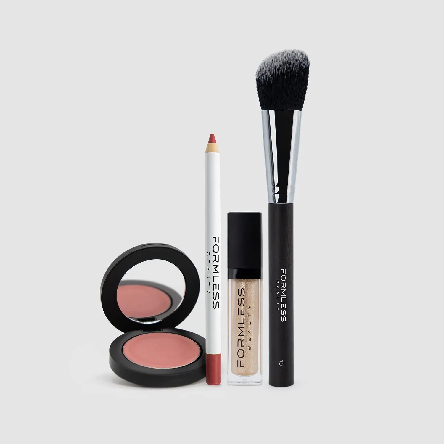 Formless Beauty Made You Blush Makeup Bundle - Cosmetic Set with Gloss, Radiance-Boosting Blush, and Applicator Brush for Makeup Enthusiasts