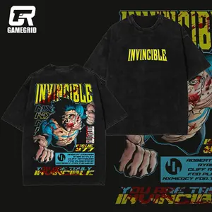 Retro Vintage You Are Truly Invincible Unisex Oversize Washed Lightweight Cotton T-Shirt Wash Gift For Comic Fan, Game Lover Clothes Menswear