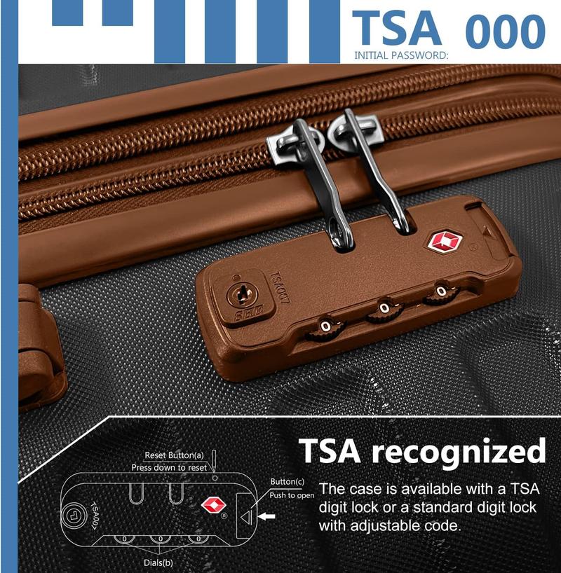 Luggage 6 Piece Sets Hardside Expandable Suitcases with Spinner Wheels TSA Lock, Lightweight Travel Carry On Luggage Sets for Women, Black