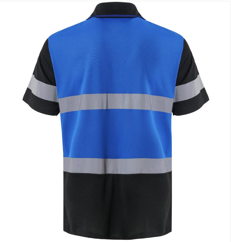Men's Safety Polo Shirt with reflective tape, ANSI Class 2 standard