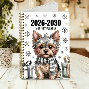 2026-2030 Monthly Calendar - From January 2026 to December 2030, 5-year monthly calendar, fun dog-themed cover design, annual calendar planner, month labels, 60-month calendar, 5.5 inches x 8.3 inches, Spiral bound planner