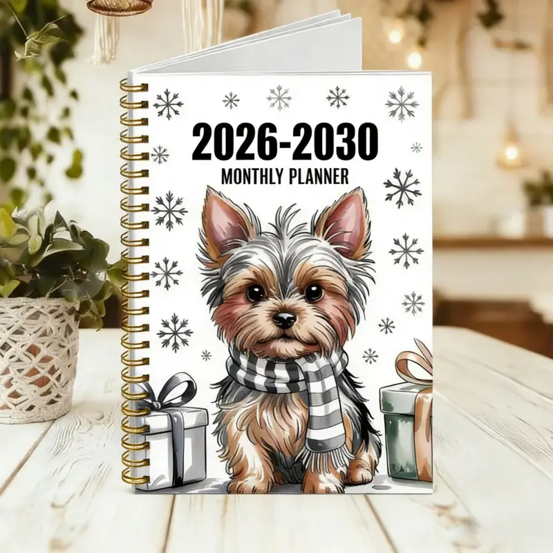 2026-2030 Monthly Calendar - From January 2026 to December 2030, 5-year monthly calendar, fun dog-themed cover design, annual calendar planner, month labels, 60-month calendar, 5.5 inches x 8.3 inches, Spiral bound planner, Calendars Planners