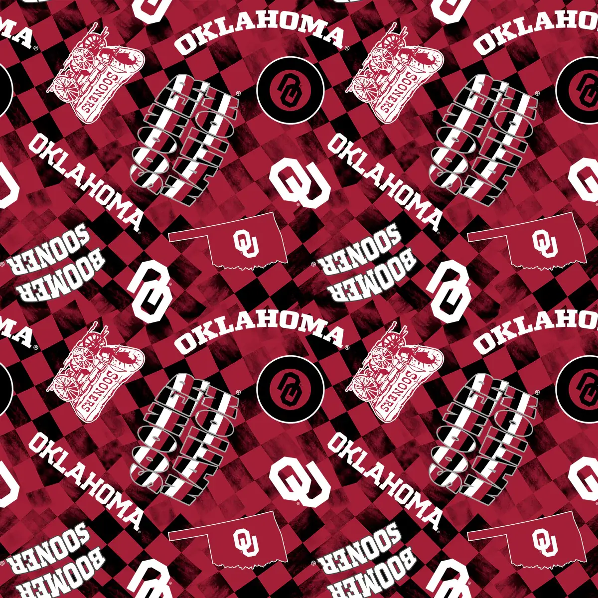 Fabric Sykel Enterprises Red University of Oklahoma Canvas Duck Cloth by the Quarter Yard OU1380-RED