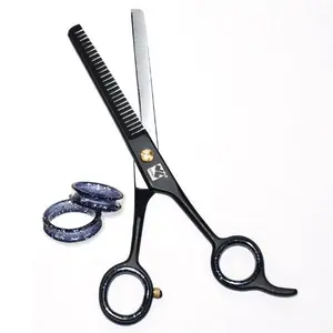 Smooth Salon Thinning Shears Hair Thinning Scissors 6.5'' Stainless Steel Sharp Black Haircare Heatless Heatless Styling