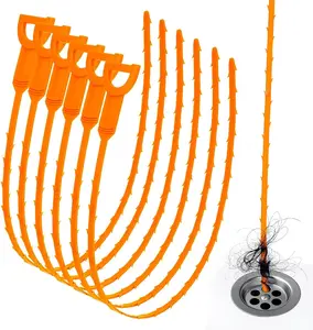 6 Pack 25 Inch Hair Snake Hair Drain Clog Remover Cleaning Tool Drain Opener sink snake Drain Auger Hair Remover Tool For Sewer, Toilet, Shower Kitchen Sink, Bathroom Tub