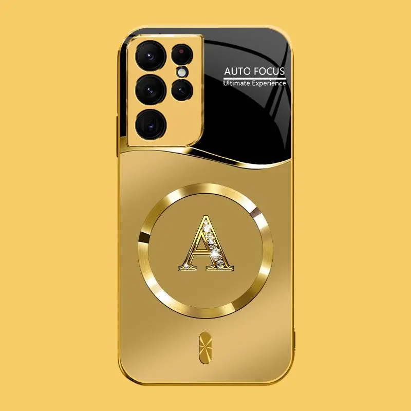 Suitable for [Galaxy S22 Ultra 5g] high-end MagSafe phone case，Choose from any of the 26 letters， The pattern features a printed effect and is not 3D-dimensional YM99