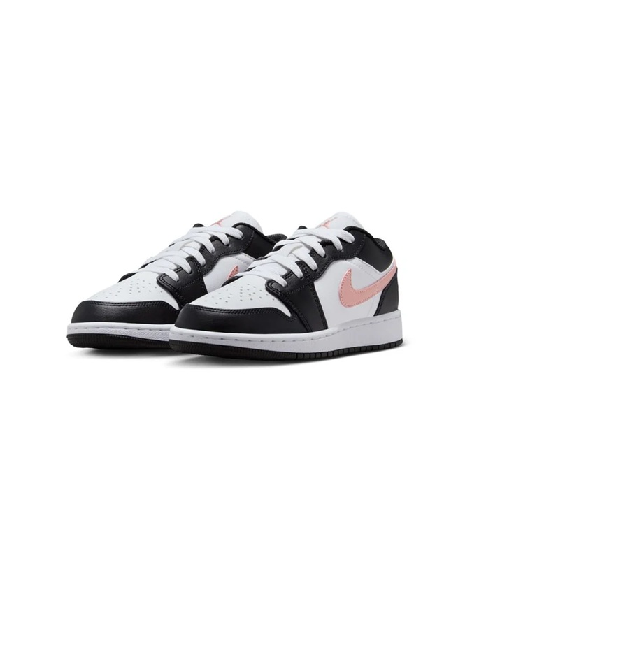 Youth Jordan 1 Low White/Rust Pink-Black (553560 165) (GS)