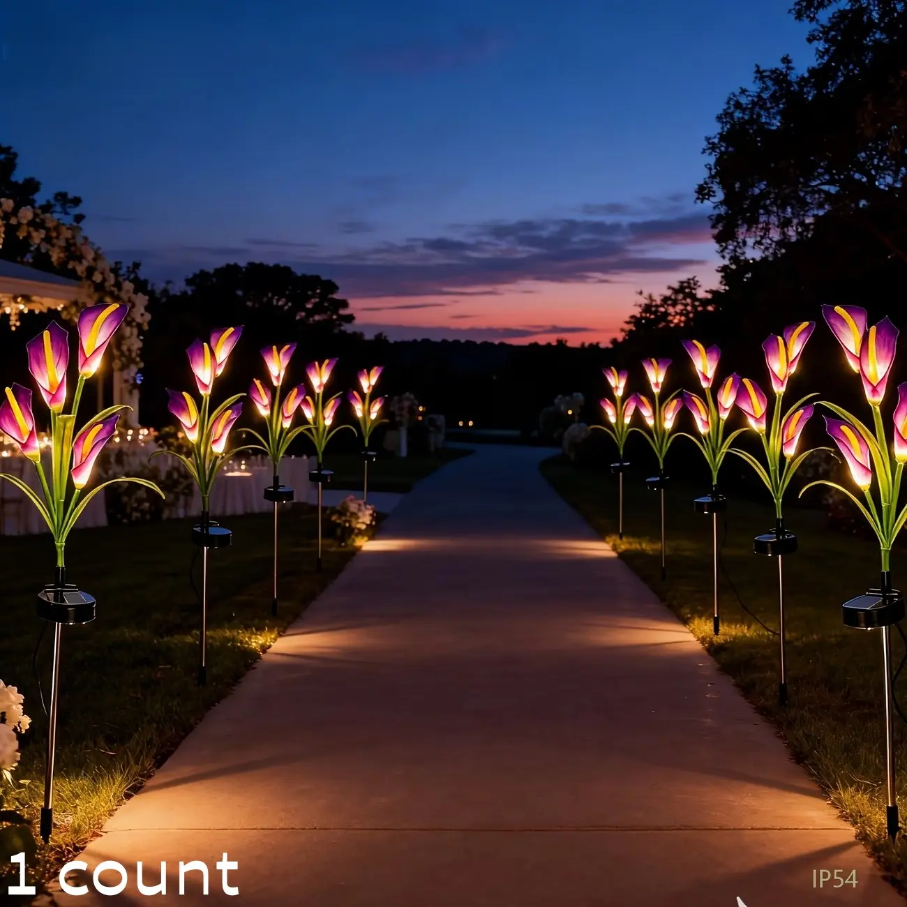 Solar Lily Garden Light, Solar Illuminated Spring Theme DIY Portable Lighting, Durable Fake Flowers, Easter Yard Lawn Path Decor, Pathway Lights, President's Day Party, Solar Pathway Lamp, Solar Garden Lamps, Outdoor Landscape Lighting
