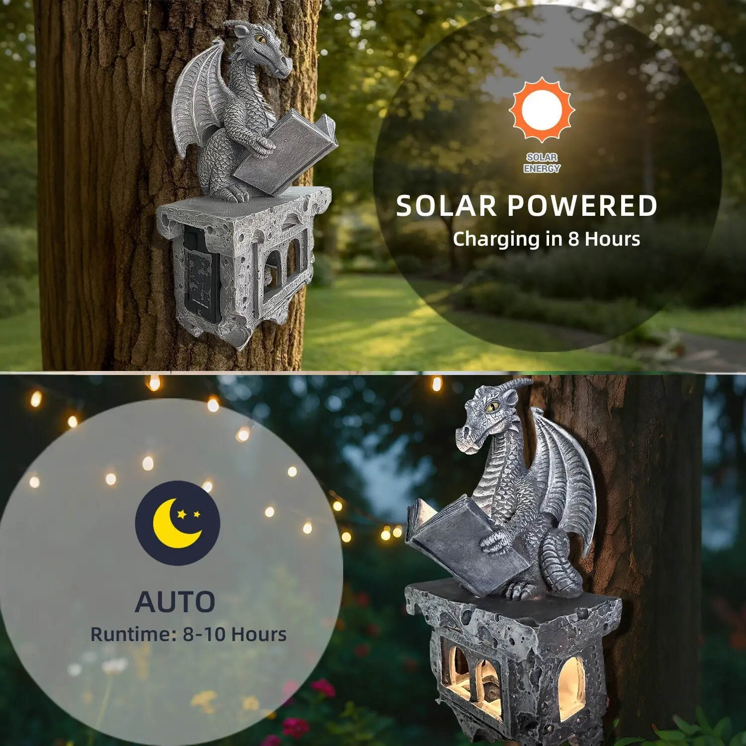 New Solar Dragon Wall Light, Outdoor Resin Glow Decorative Ornament, Garden Creative Nightlight, Hanging Resin Decoration, Solar Garden Lights, Solar Garden Lamps