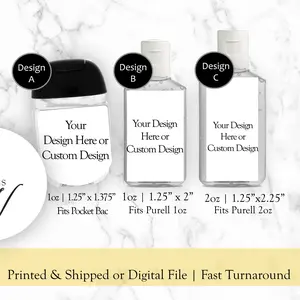 Custom Label Stickers Hand Sanitizer 90pcs Any Occasion Custom Label Stickers Hand Sanitizer 90pcs Any Occasion