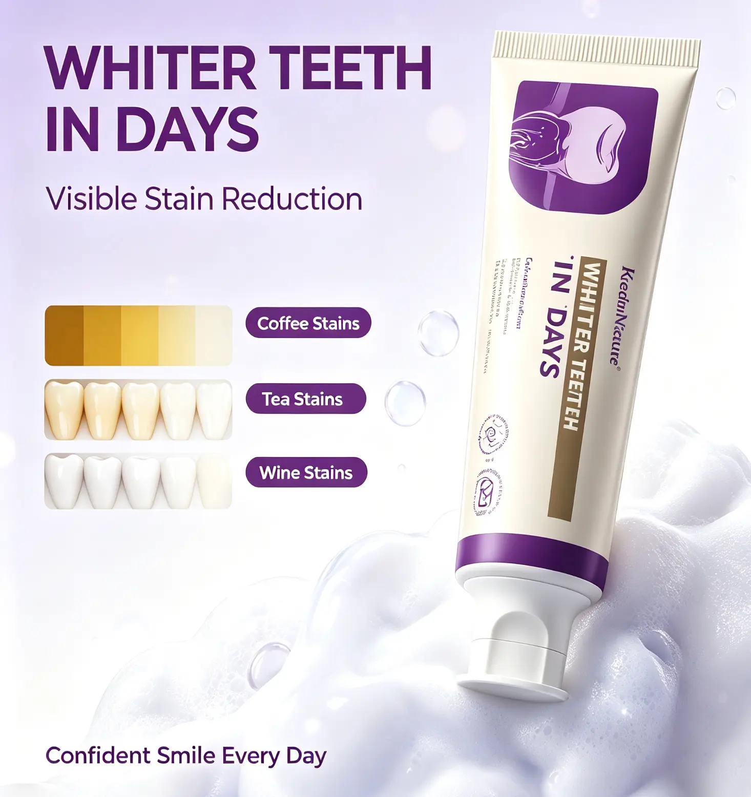 Kreain Nature Tooth Refresh Toothpaste with Hydroxyapatite, Help Improve Tooth Sensitivity, Loose Teeth, Gum Soreness, Bad Breath & Stained Teeth, Gentle Natural Oral Care for Adults