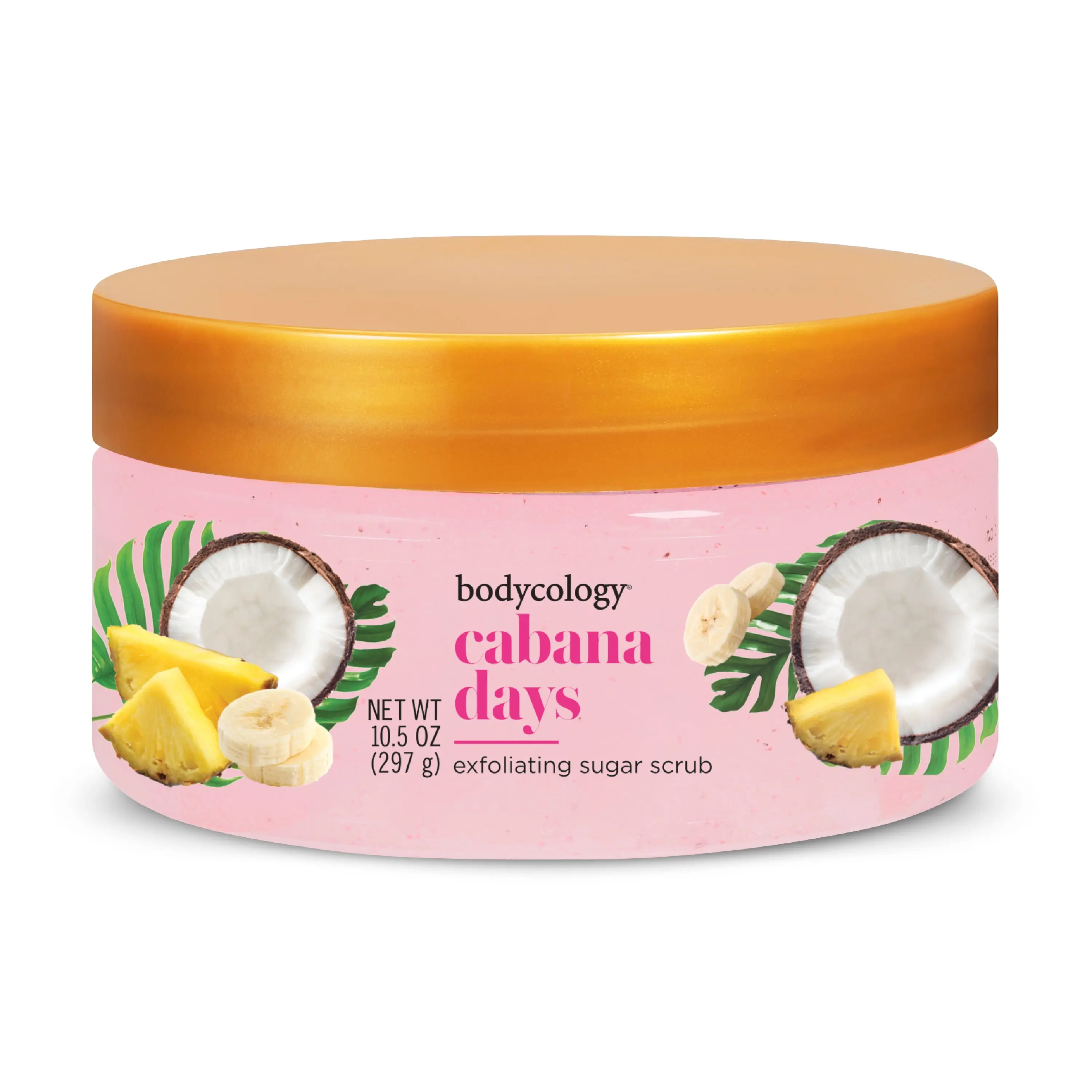 Bodycology Exfoliating Sugar Scrub, Cabana Days – Gently Buffs & Hydrates with a Fresh Tropical Scent – 10.5 oz Jar