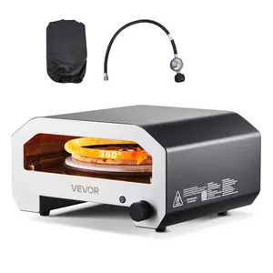 VEVOR Outdoor Pizza Oven, 16 in Propane Gas Pizza Maker, Portable Pizza - Cooker with Electric Rotation, Thickened Pizza - Stone, Carry Bag, Propane Pizza - Oven for Outside Backyard Patio Camping, BlackVEVOR Super Brand Day