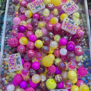 February 1st Creative Acrylic Beads, Choking Hazard Warning, Contains Small Ball, Perfect for DIY Crafts & Decorations, Acrylic Bead Mix