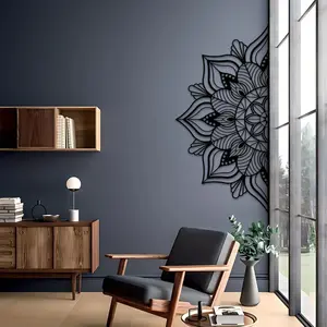 CIFbuy Large Metal Mandala Lotus Wall Art Decor for Home Kitchen Bathroom Modern Nordic Style