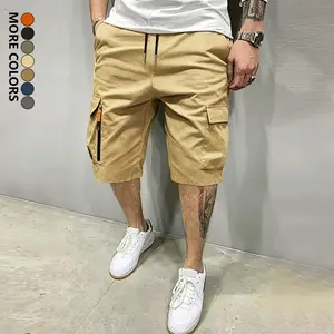 Men’s shorts, casual shorts, men’s cargo shorts, multi-pocket drawstring mid-length shorts, loose casual cargo shorts, stylish, trendy, everyday wear, men’s cargo pants (fake zipper)Fathersdaygift