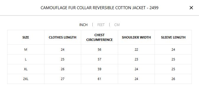 Camouflage Fur Collar Reversible Cotton Jacket - 2499 SpringStatements