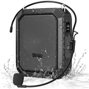 Voice Amplifier for Teacher with Portable Microphone and Speaker, 18W Megaphone with Wired Mic Headset, IPX5  & Rechargeable  Speaker Systems for Tour Guide (NOT )