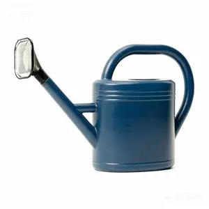 Bamworld 1 Gallon Watering Can, Indoor Outdoor Plant Watering Can with Removable Nozzle, Drip-Free Sprinkler Head, Made from Recycled Plastic, Blue (3 Liters)