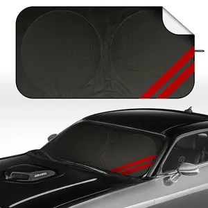 Dodge Challenger front windshield sun visor (printed on the back/160x85cm), foldable car windshield sun visor