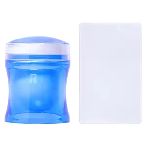 ✨ Clear Silicone Nail Art Stamper Set, Includes Nail Stamper and Double-Sided Stamper Scraper Combo Kit, Nail Art Tool for French Nail Pattern Transfer