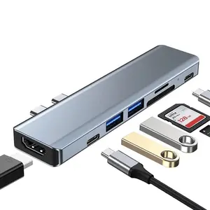 Laptop Docking Station 7 in 1 Dual USB Type C