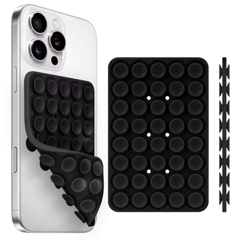 Silicone Suction Cup Phone Holder for Cellphone & Smartphone, Multifunctional Anti-slip Detachable Double-sided Rubber Sucker Mobile Fixture